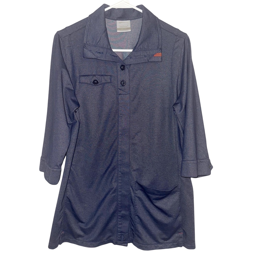Nike Women's Golf Dri-Fit‎ Button Front Tunic Top Blue Size L